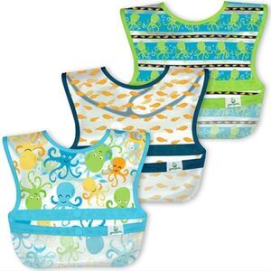 New 3 Baby Bids Up Snap & Go Wipe off Aqua Octopus Ocean 9/18mo sea fish blue